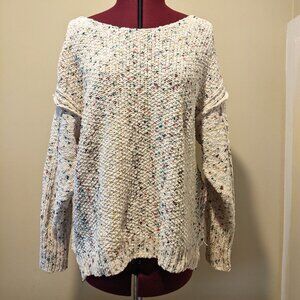 Anthropologie Favlux two way Knit Sweater – Cream/White Confetti – Size M